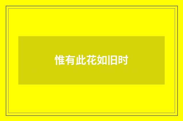 惟有此花如旧时