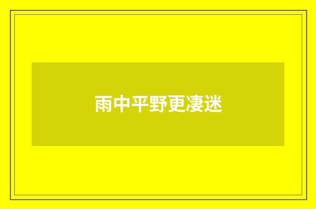雨中平野更凄迷