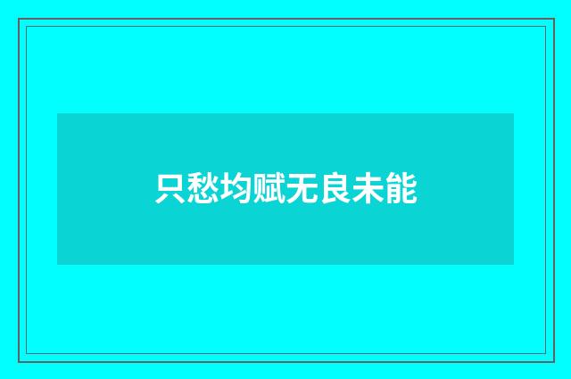 只愁均赋无良未能
