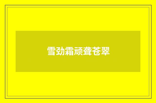 雪劲霜顽聋苍翠