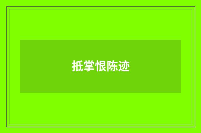 抵掌恨陈迹