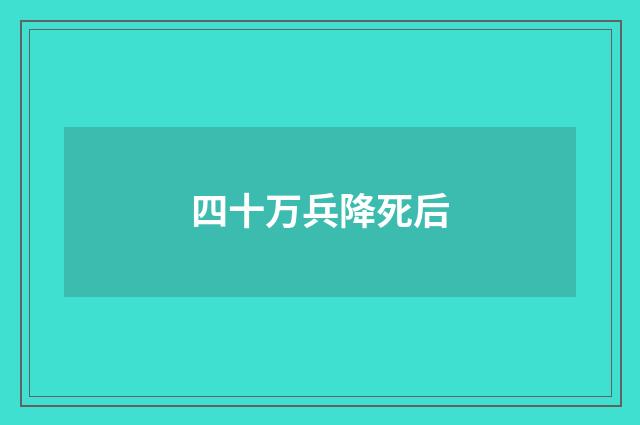 四十万兵降死后