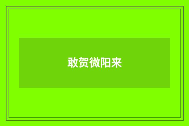 敢贺微阳来
