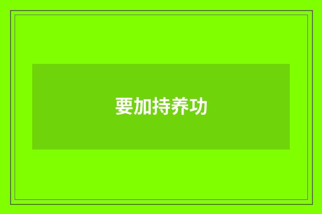 要加持养功
