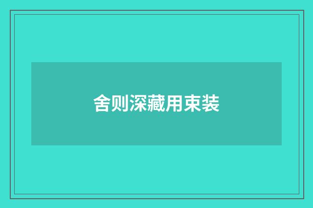 舍则深藏用束装