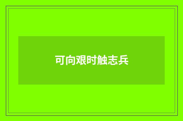 可向艰时触志兵