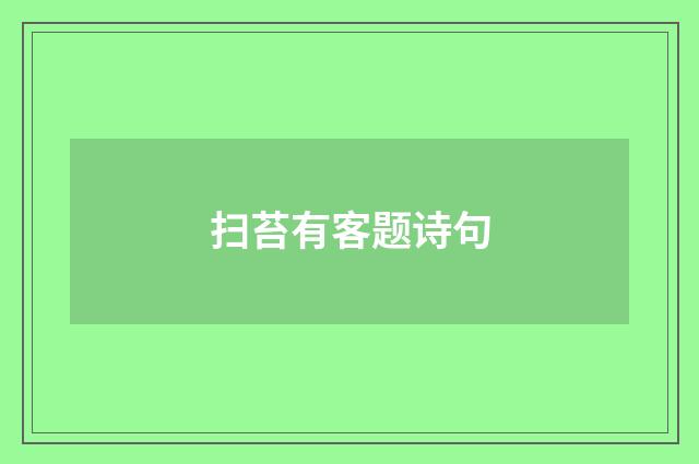 扫苔有客题诗句