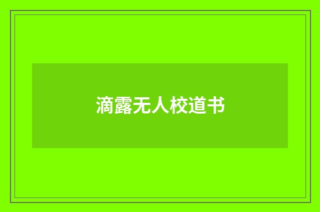 滴露无人校道书