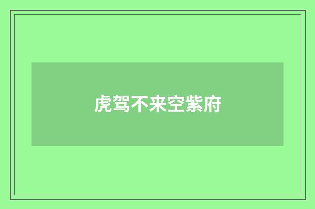虎驾不来空紫府