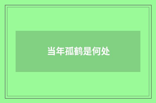 当年孤鹤是何处