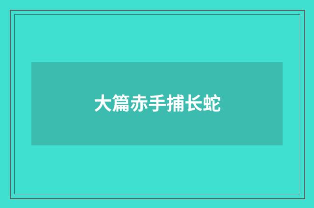 大篇赤手捕长蛇