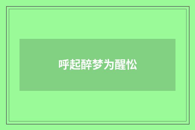 呼起醉梦为醒忪