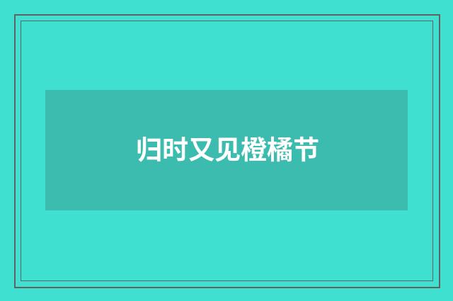 归时又见橙橘节
