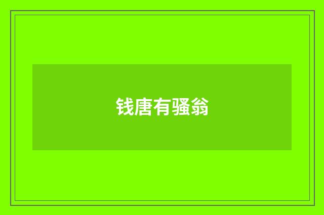 钱唐有骚翁