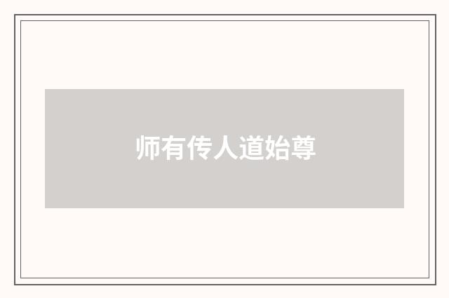 师有传人道始尊