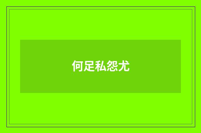 何足私怨尤