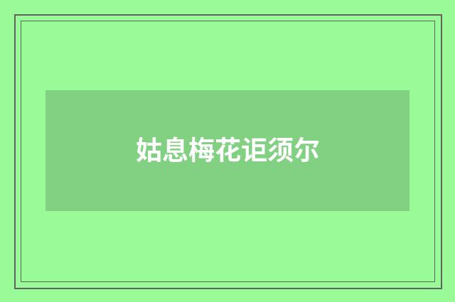 姑息梅花讵须尔