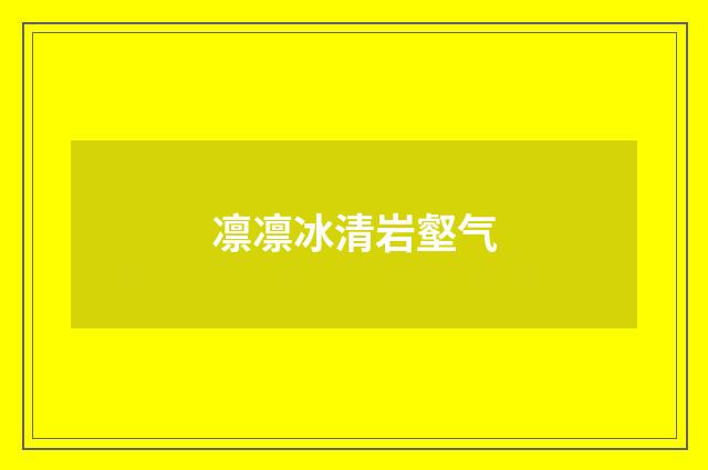 凛凛冰清岩壑气