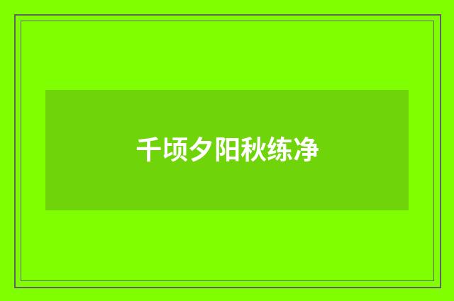 千顷夕阳秋练净
