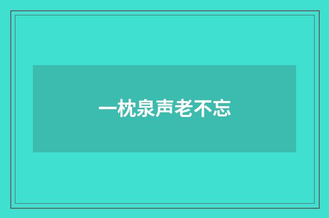 一枕泉声老不忘