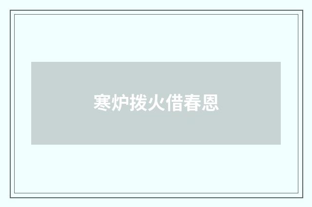 寒炉拨火借春恩