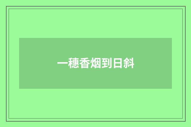 一穗香烟到日斜