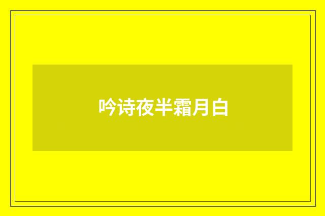 吟诗夜半霜月白