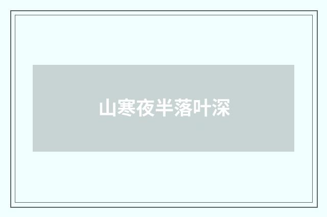 山寒夜半落叶深