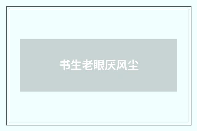 书生老眼厌风尘