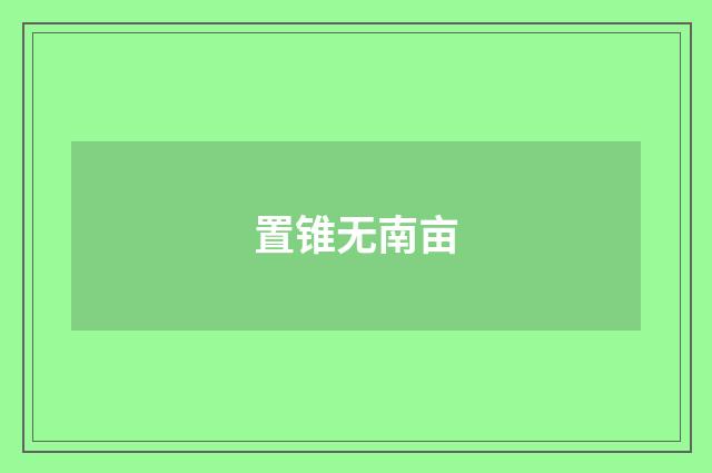 置锥无南亩