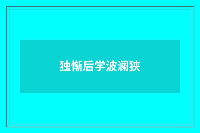 独惭后学波澜狭