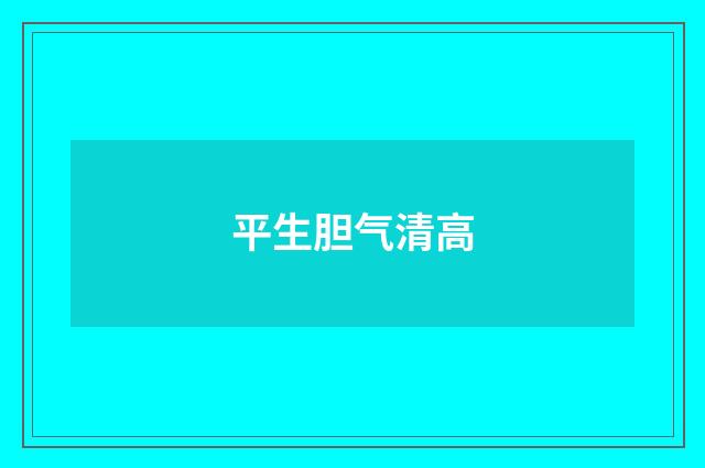 平生胆气清高