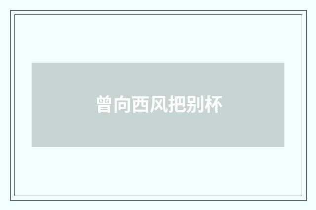 曾向西风把别杯