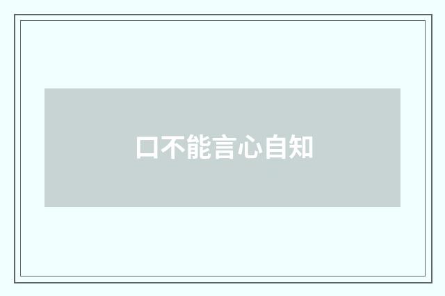 口不能言心自知