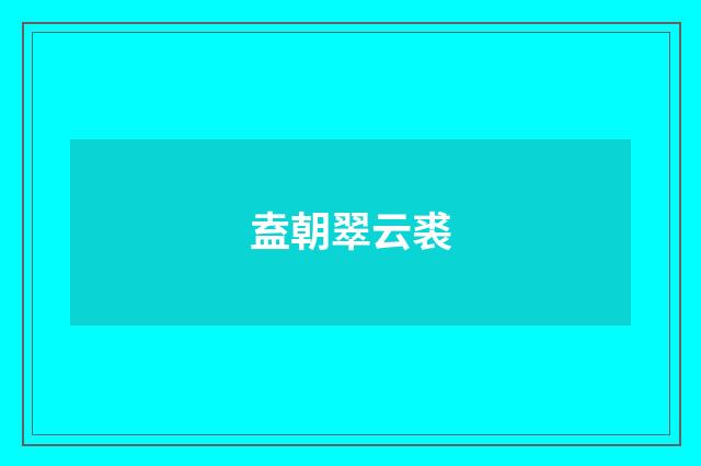 盍朝翠云裘