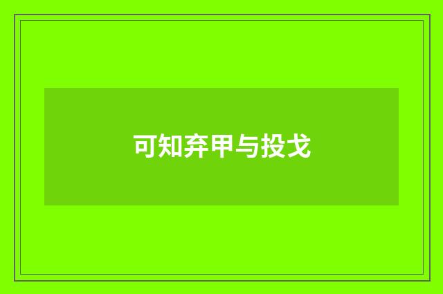 可知弃甲与投戈