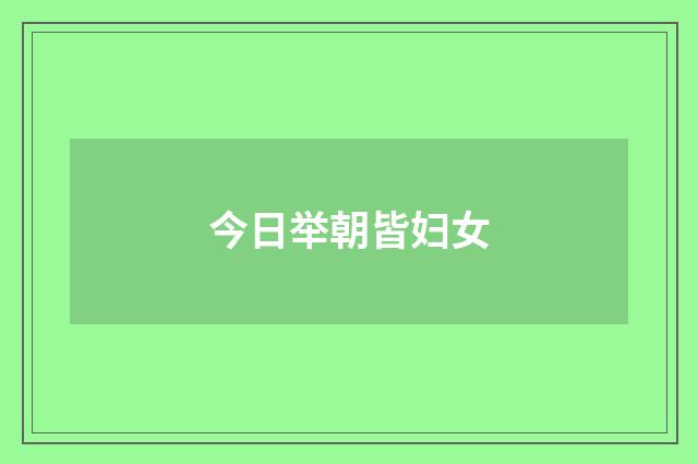 今日举朝皆妇女