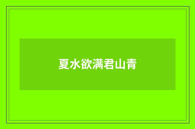 夏水欲满君山青