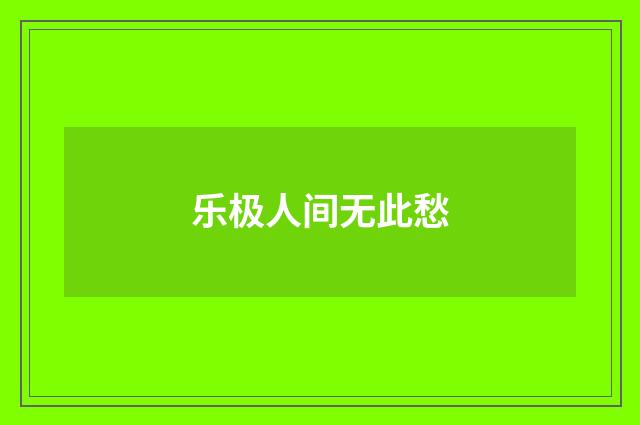 乐极人间无此愁
