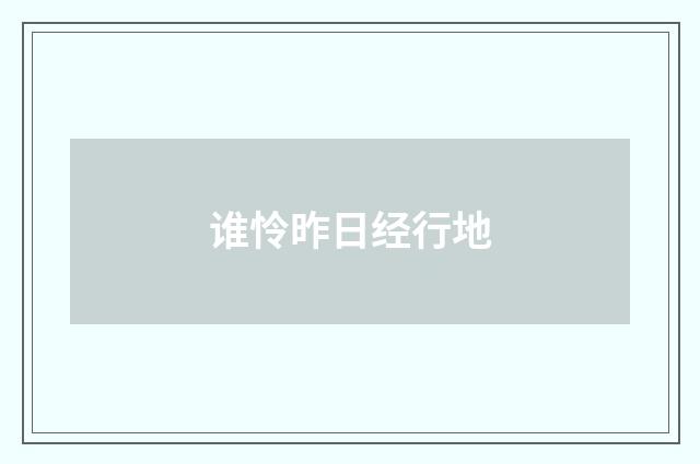 谁怜昨日经行地