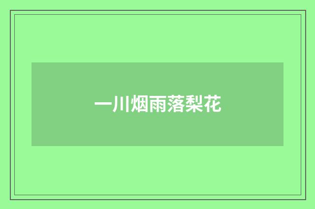 一川烟雨落梨花