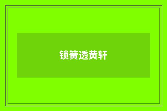 锁簧透黄轩