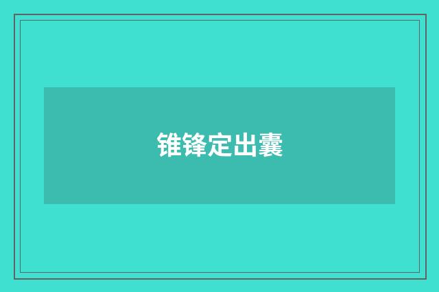 锥锋定出囊