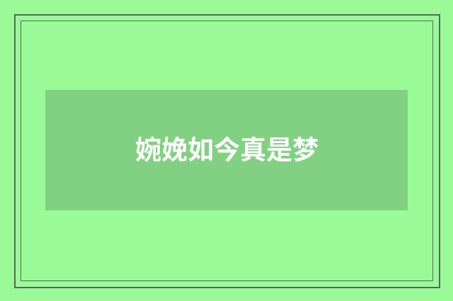 婉娩如今真是梦