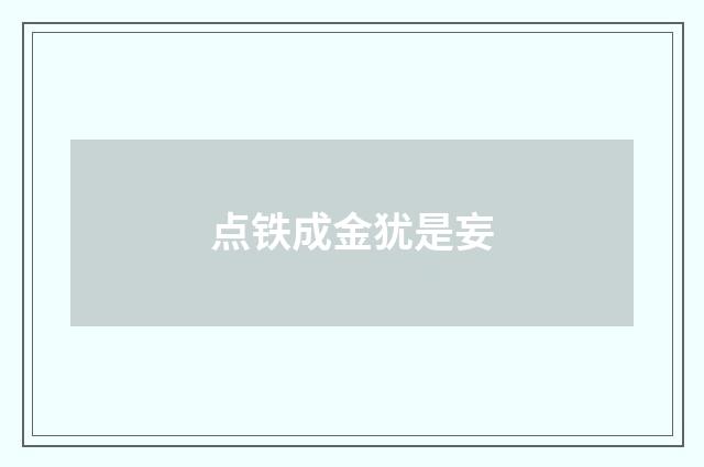 点铁成金犹是妄