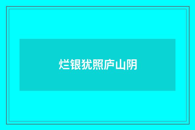 烂银犹照庐山阴