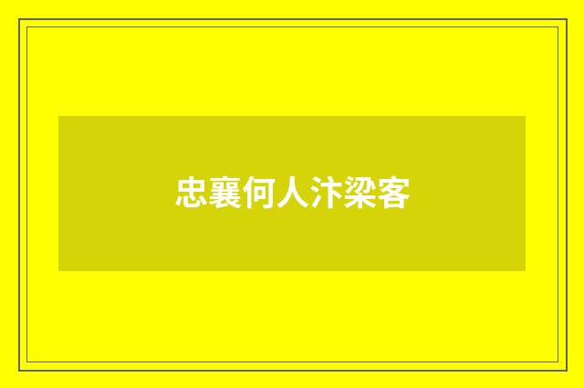 忠襄何人汴梁客