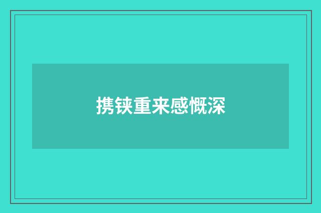 携铗重来感慨深