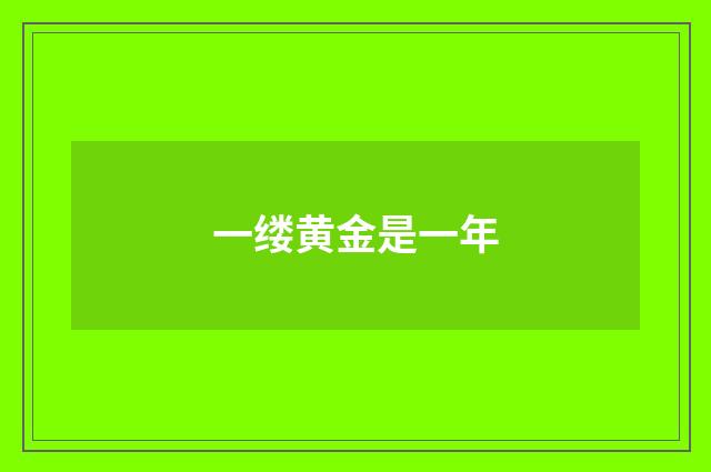 一缕黄金是一年