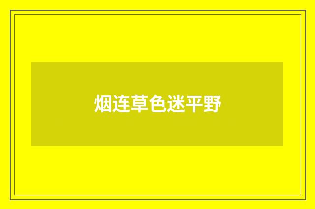 烟连草色迷平野
